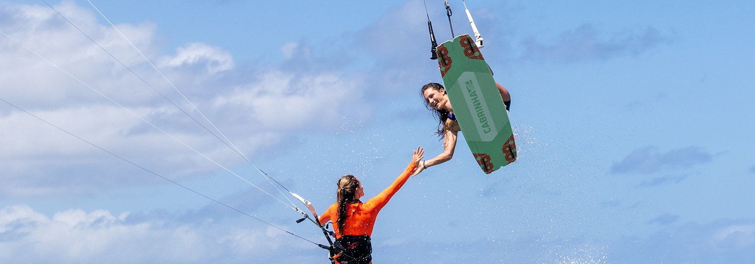 have five cabrinha xo girls windsurfign karlin